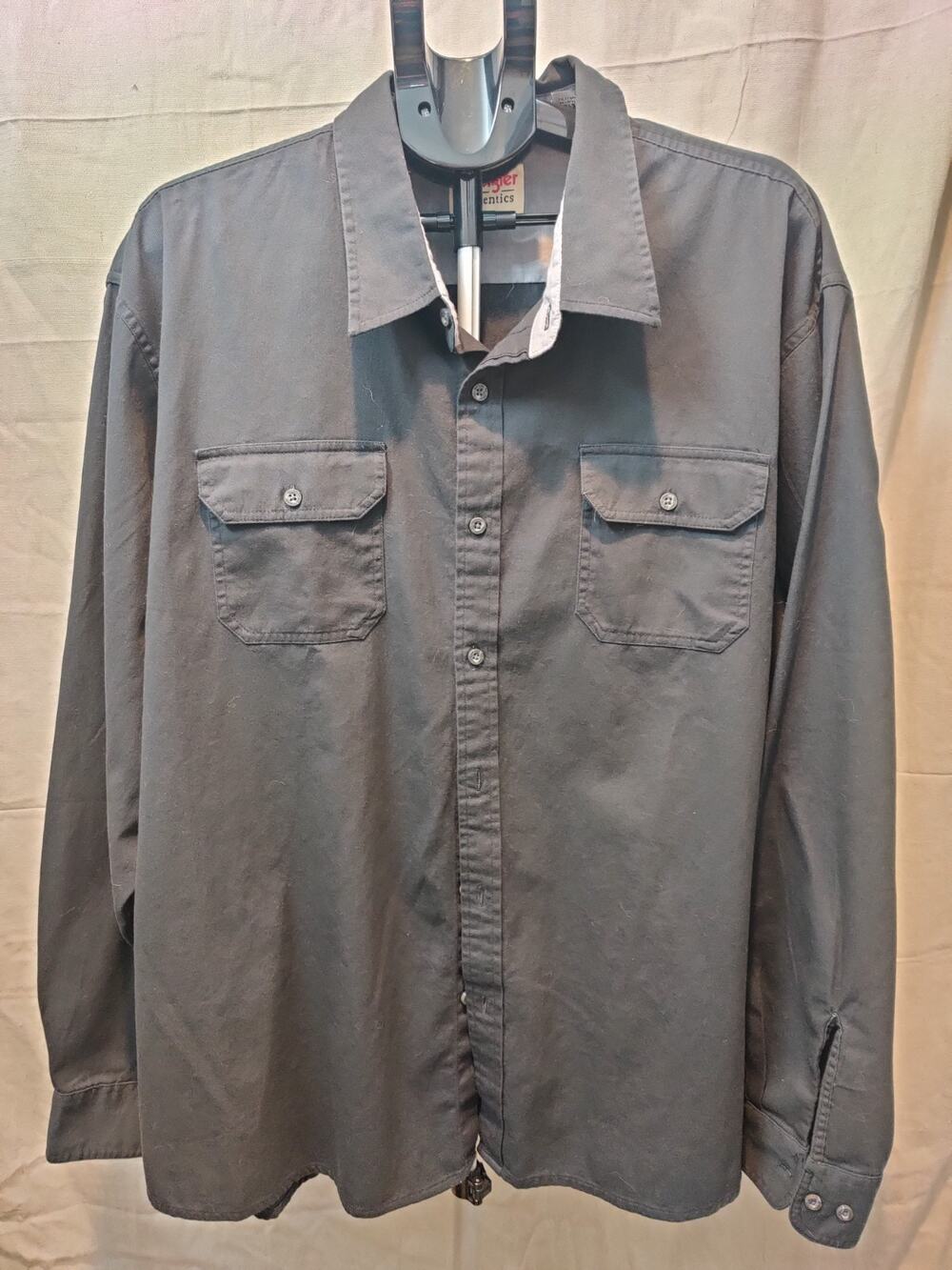 Vintage Wrangler Shirt Men's Size 3XL Button Up Long Sleeve Black Western Wear